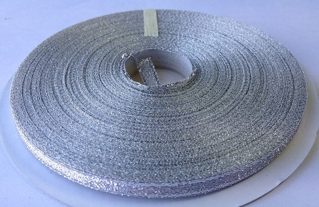 Тесьма вешалочная, ширина 0,6 см, цвет - серебро