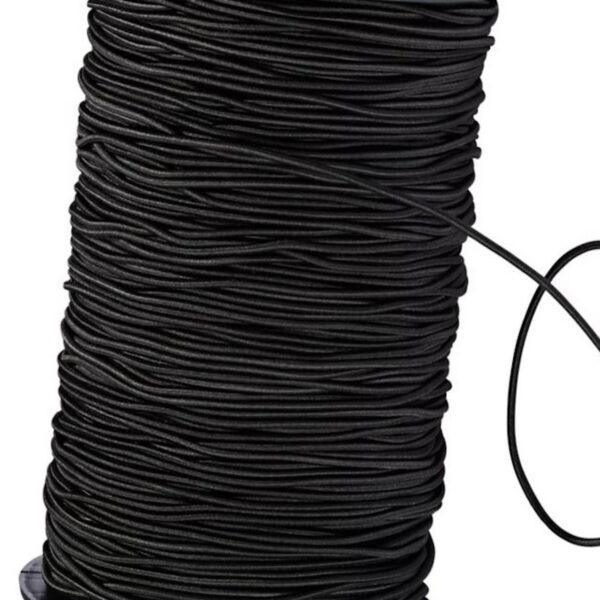 Резинка круглая (шляпная) диам. 2 мм черная (200 пог.м/рул.)